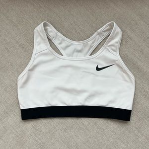 Nike White & Black Sport Bra Top